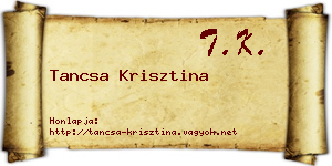 Tancsa Krisztina névjegykártya